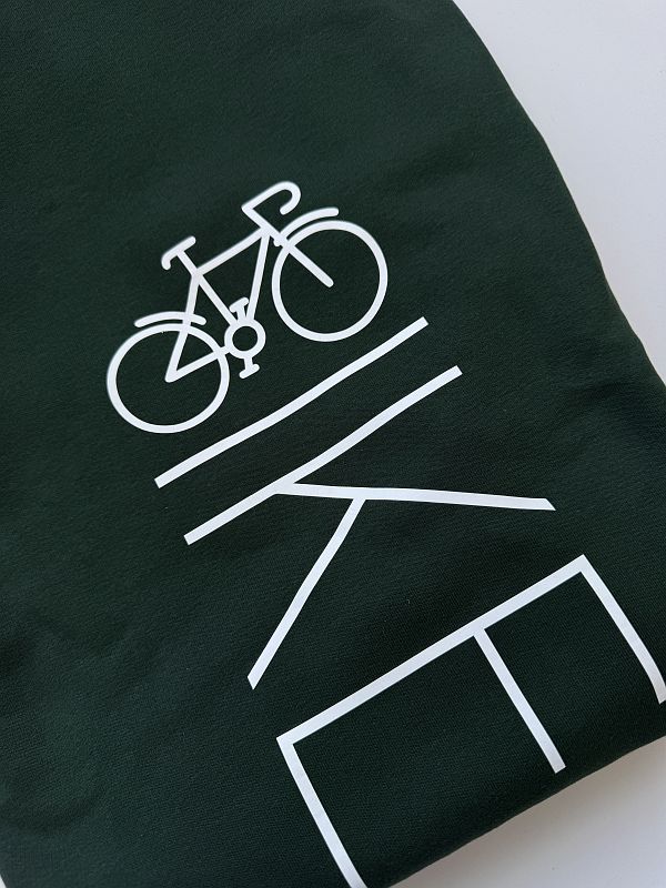 Bluza zielona meska z kapturem nadruk bike na plecach rozmiar L