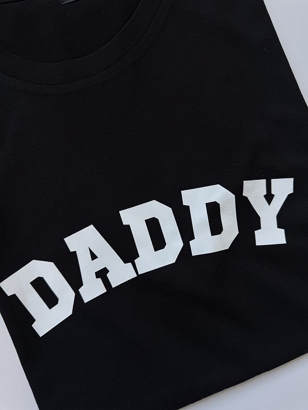 Koszulka męska czarna z nadrukiem daddy rozmiar L