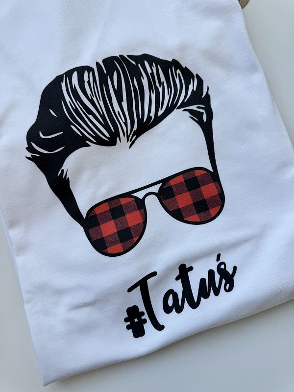 Koszulka męska biała z nadrukiem taty w okularach rozmiar L