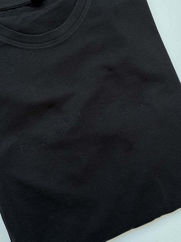 Koszulka męska czarna z czarnym nadrukiem super dziadek rozmiar L