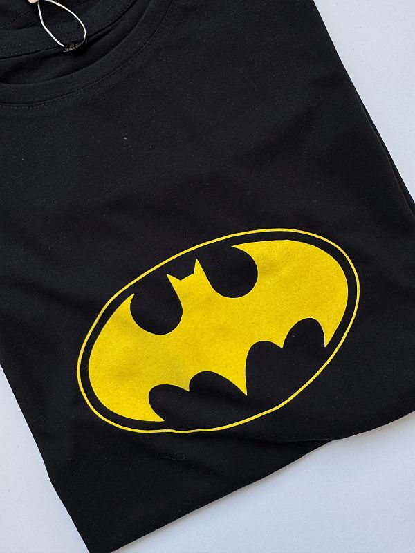 Koszulka męska czarna z nadrukiem logo batmana rozmiar M
