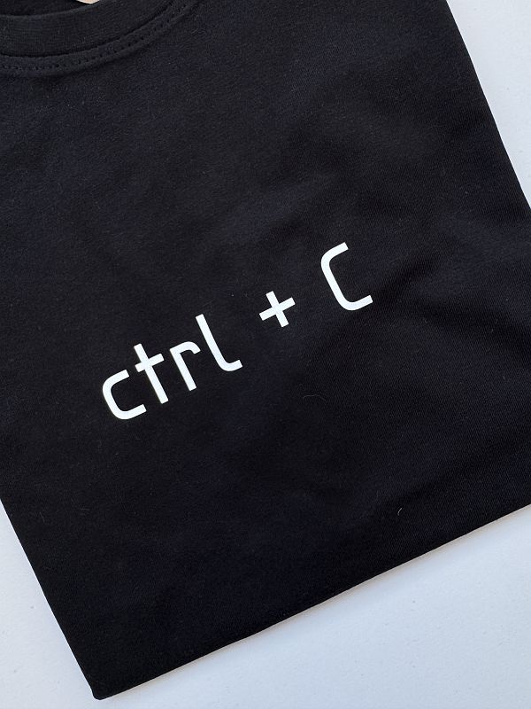 Koszulka męska czarna z nadrukiem ctrl c rozmiar M