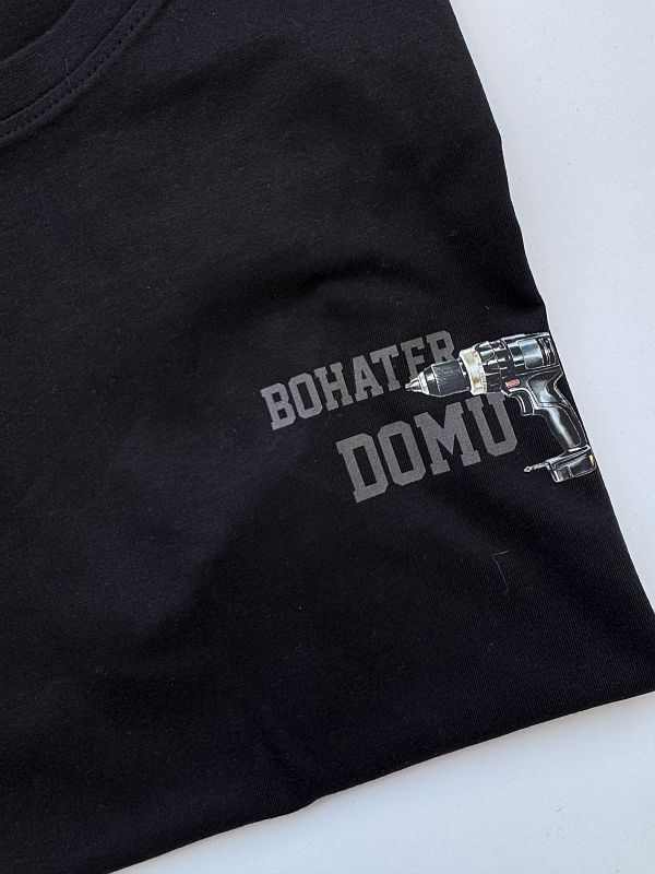 Koszulka męska czarna z nadrukiem bohater domu rozmiar M