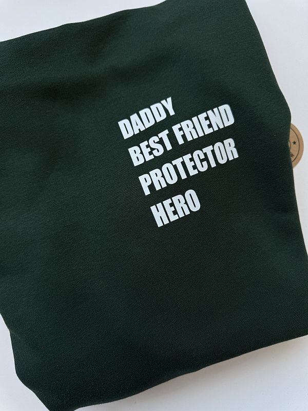 Bluza zielona meska z kapturem z nadrukiem daddy hero rozmiar M