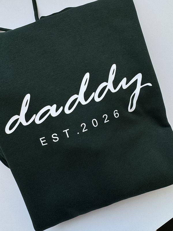 Bluza zielona meska z kapturem z nadrukiem daddy est 2026 rozmiar M