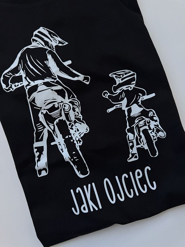 Koszulka męska czarna z nadrukiem motocyklistów rozmiar M