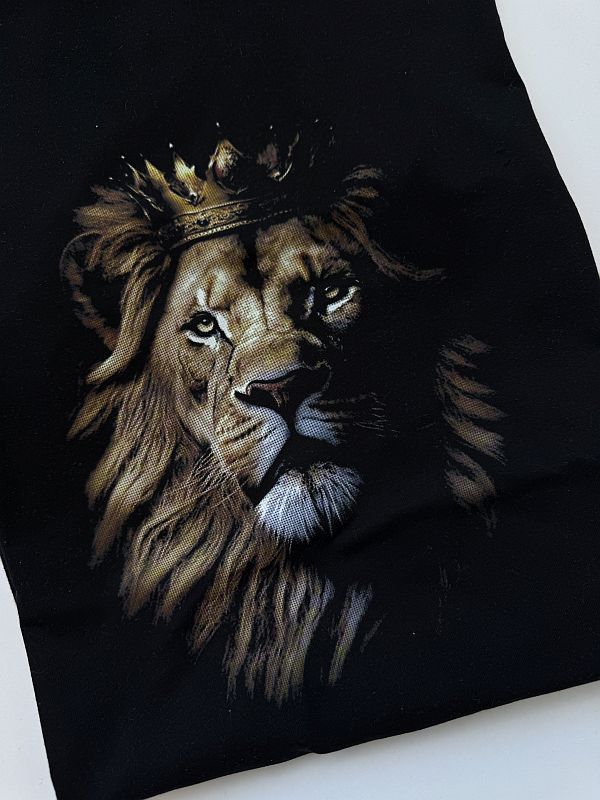 Koszulka męska czarna z nadrukiem lwa rozmiar M