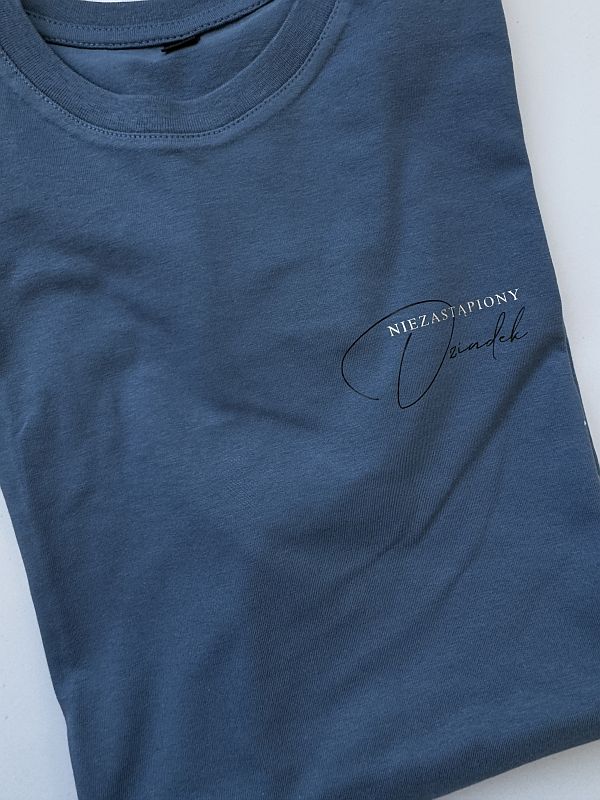 Koszulka męska niebieska z nadrukiem niezastąpiony dziadek rozmiar S