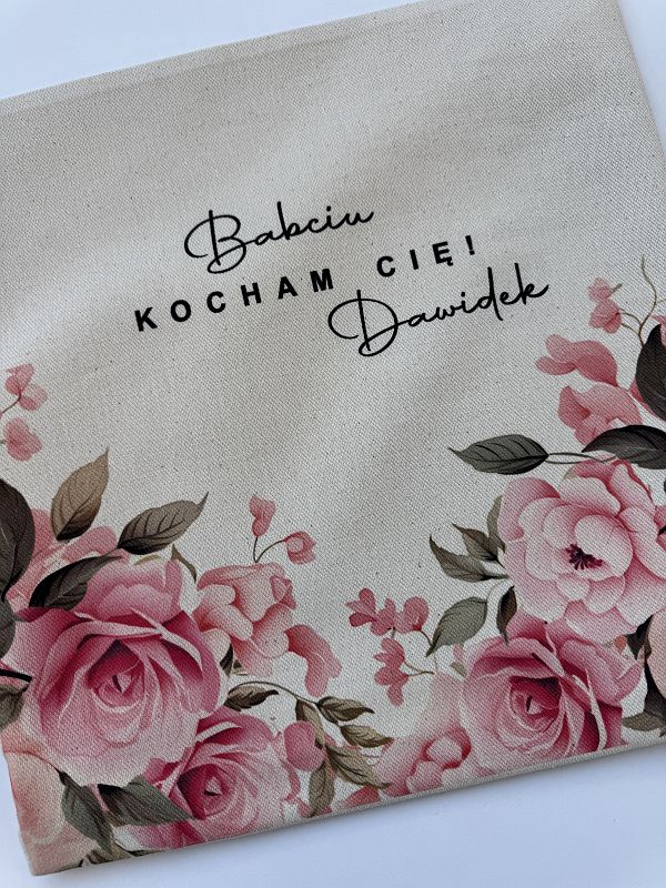 Poszewka z nadrukiem babciu kocham Cię Dawidek