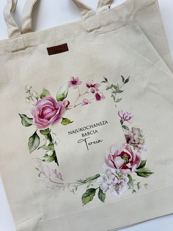 Torba z nadrukiem najukochańsza babcia Teresa
