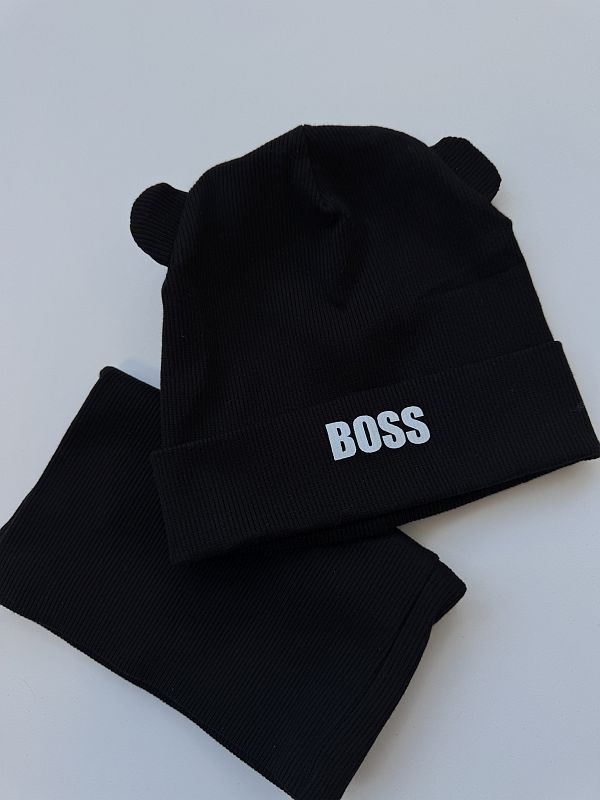 Komplet czapry czapka + komin Boss rozmiar 18M-3Y