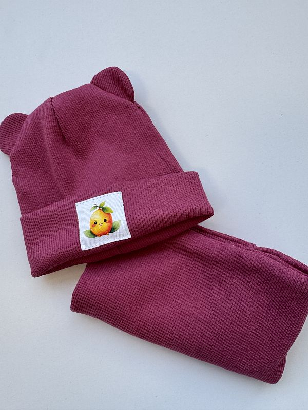 Komplet malaga czapka + komin cytrus rozmiar 0M-6M