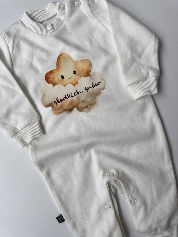 Pajac bez stópek ecru gwiazdka na chmurce rozmiar 56