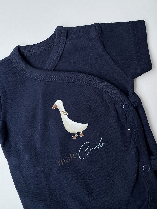 Body kopertowe granatowe krótki rękaw gąska małe cudo rozmiar 56