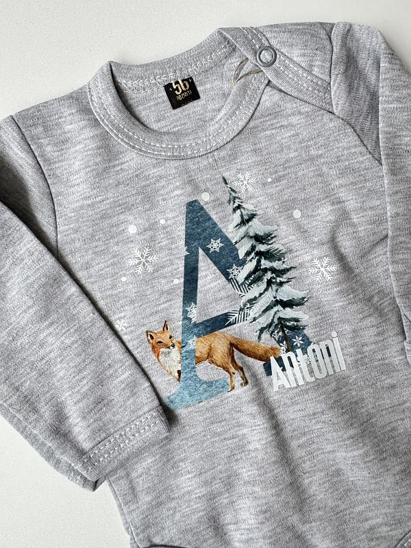 Body szare długi rękaw zimowy inicjał Antoni rozmiar 56