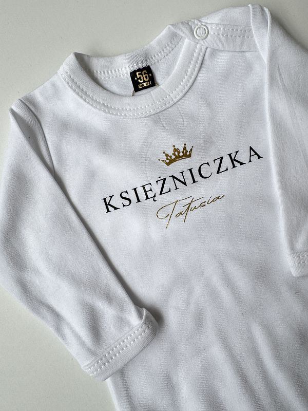 Body białe długi rękaw księżniczka tatusia rozmiar 56