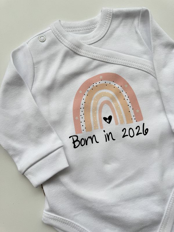 Body kopertowe białe długi rękaw born in 2026 rozmiar 62