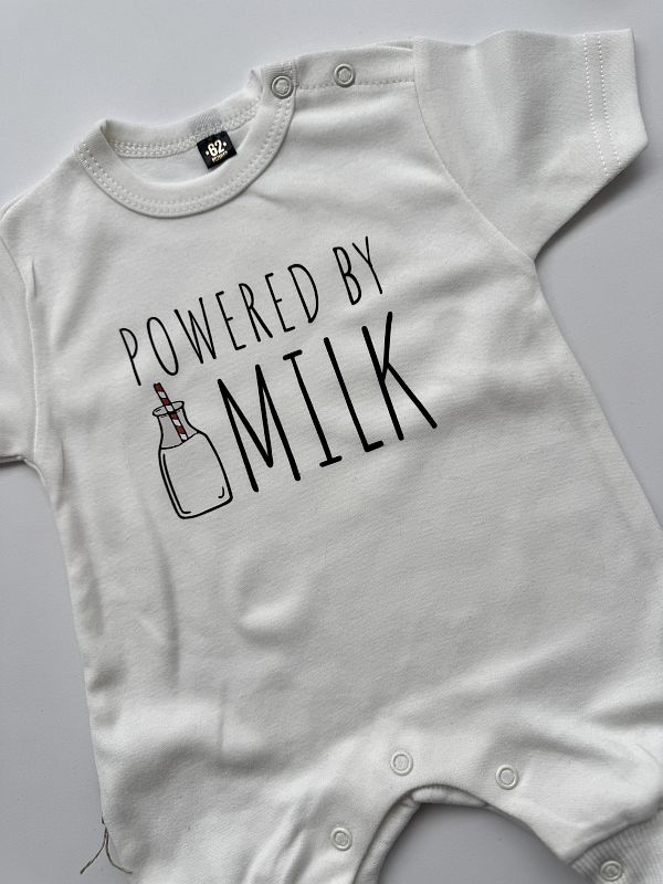 Pajac bez stópek ecru z krótkim rękawkiem powered by milk rozmiar 62