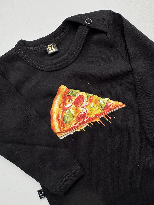 Body czarne długi rękaw pizza rozmiar 62