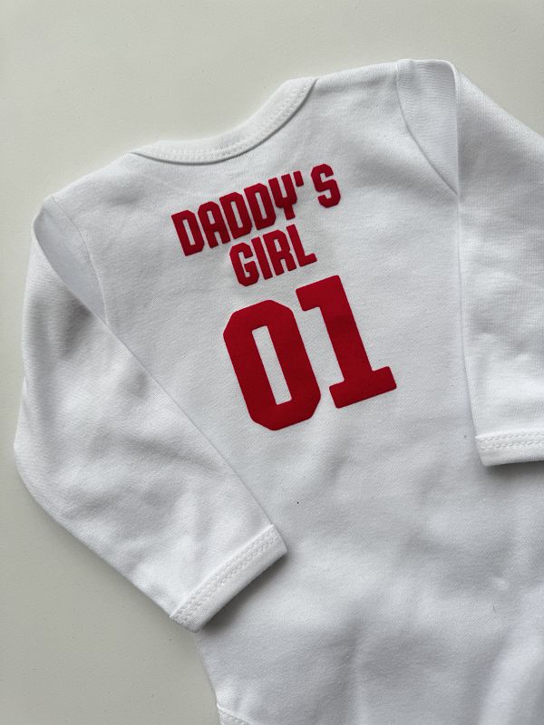Body białe długi rękaw daddy's girl na plecach rozmiar 68