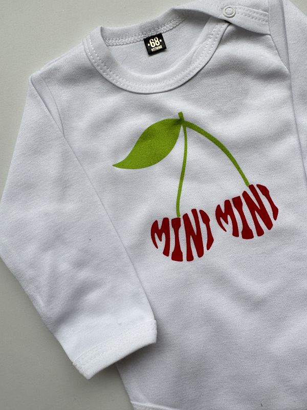 Body białe długi rękaw wisienki rozmiar 68