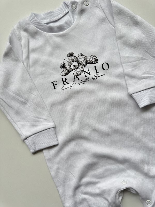 Pajac bez stópek biały misio Franio rozmiar 68