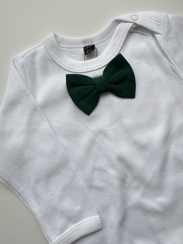 Body białe długi rękaw zielona mucha rozmiar 74