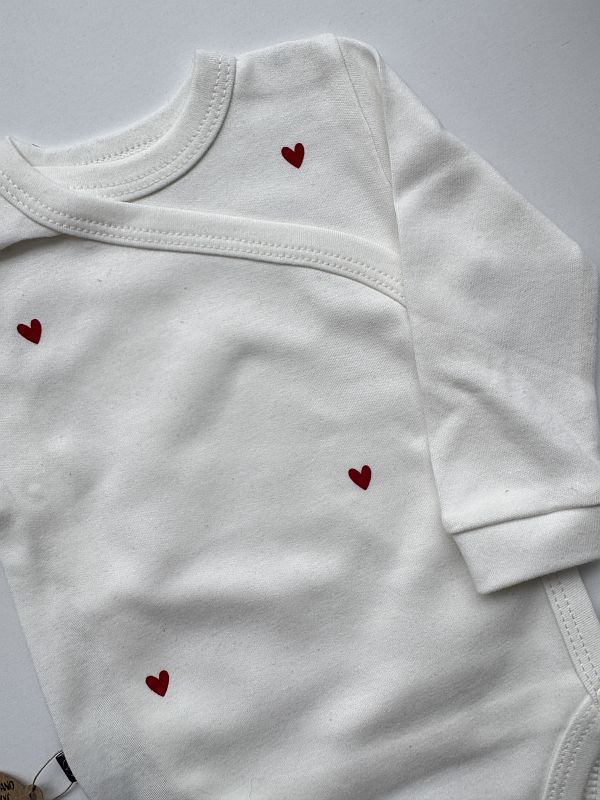 Body kopertowe ecru długi rękaw w serduszka rozmiar 74