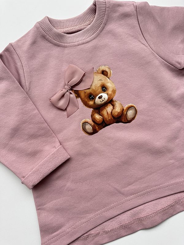 Tunika różowa miś z kokardą rozmiar 74