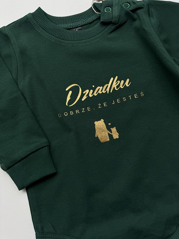 Body zielona długi rękaw dziadku dobrze że jesteś rozmiar 74