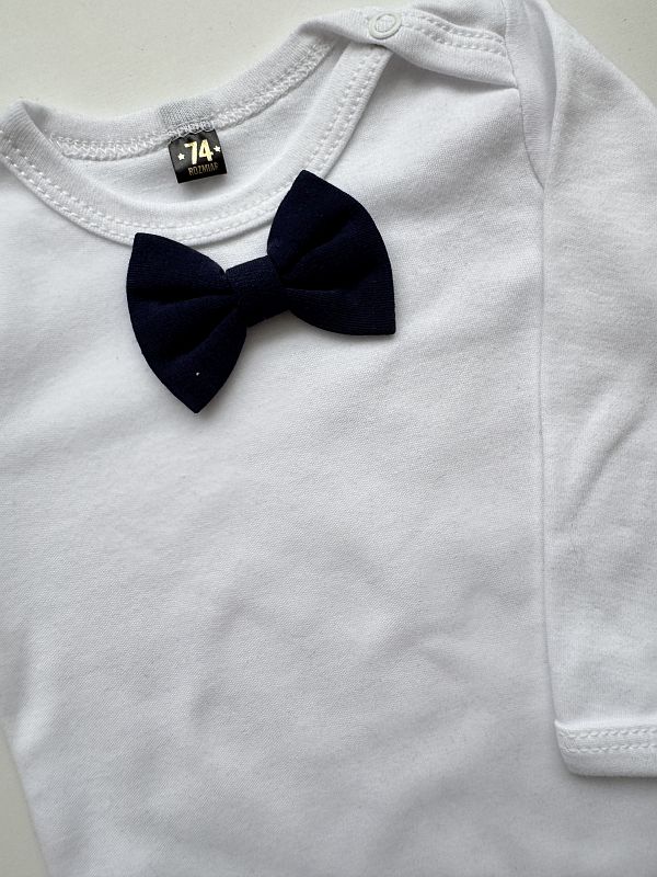 Body białe długi rękaw z muchą rozmiar 74