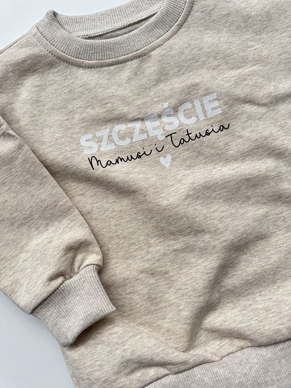 Bluza beż melanż szczęście mamusi i tatusia rozmiar 80