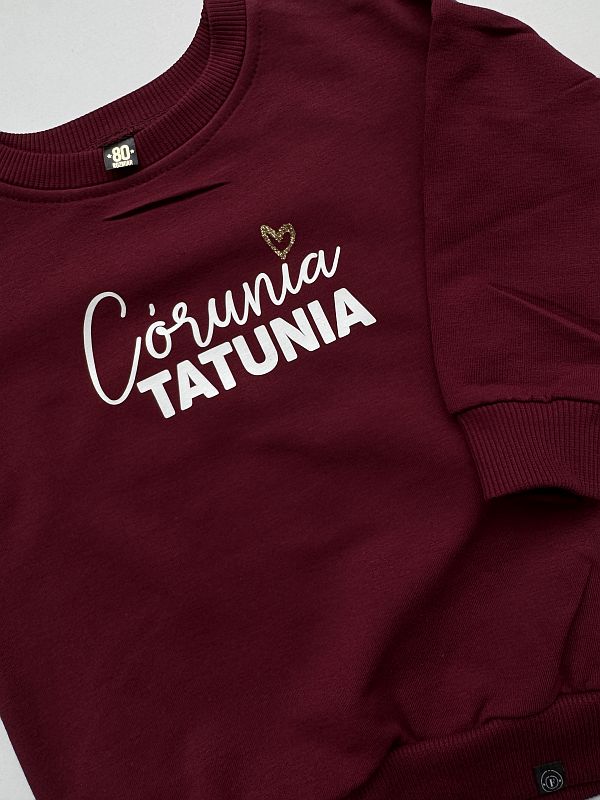 Bluza bordowa córunia tatunia rozmiar 80