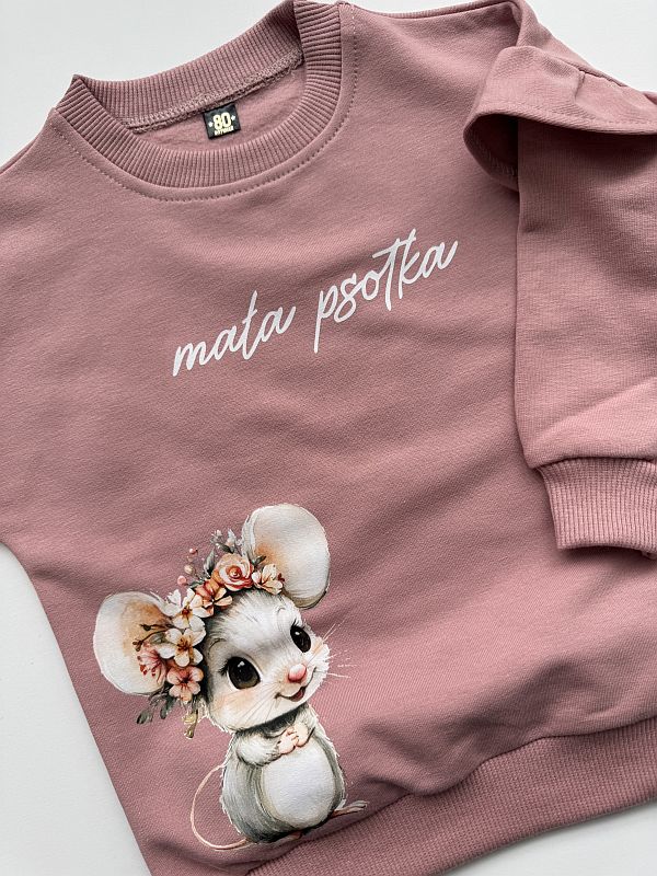 Bluza różowa mała psotka rozmiar 80