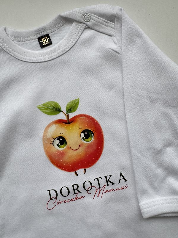 Body białe długi rękaw jabłuszko Dorotka rozmiar 80
