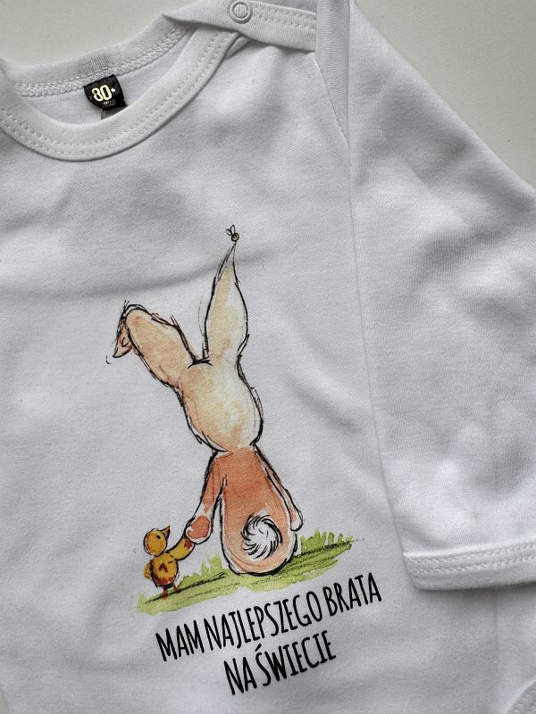 Body białe długi rękaw mam najlepszego brata na świecie rozmiar 80