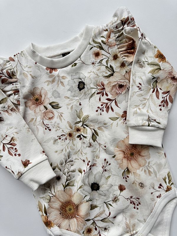 Body długi rękaw w kwiaty rozmiar 86
