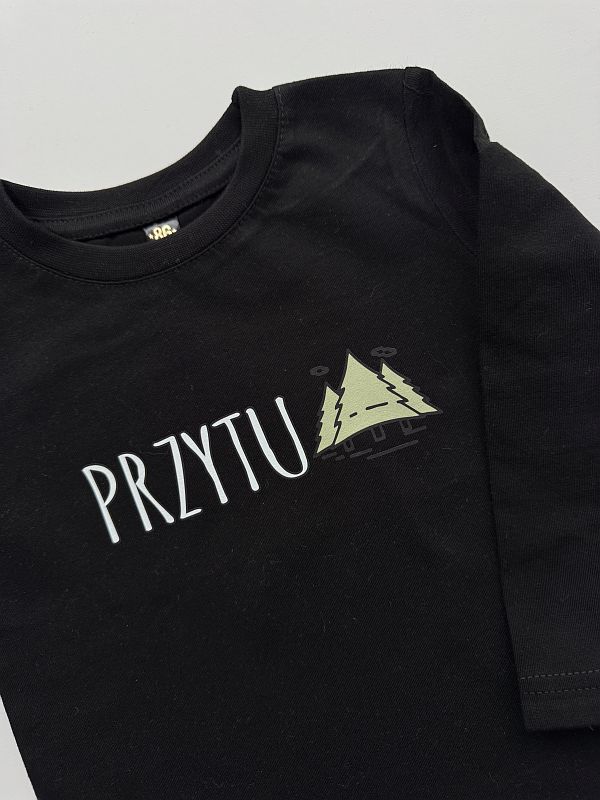 Koszulka czarna długi rękaw przytulas rozmiar 86