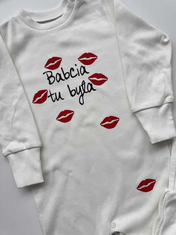 Pajac bez stópek ecru babcia tu była rozmiar 86