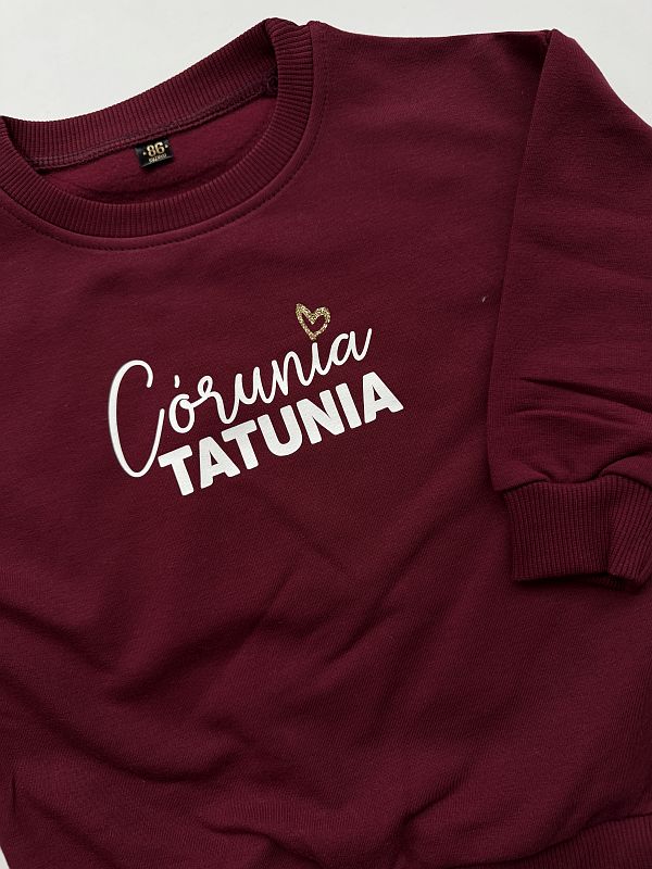 Bluza bordowa córunia tatunia rozmiar 86