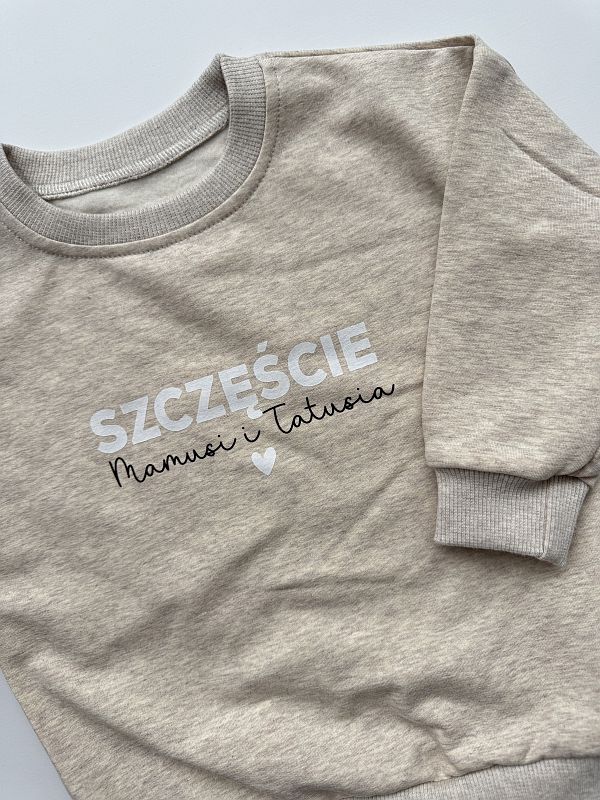 Bluza beż melanż szczęście mamusi i tatusia rozmiar 86
