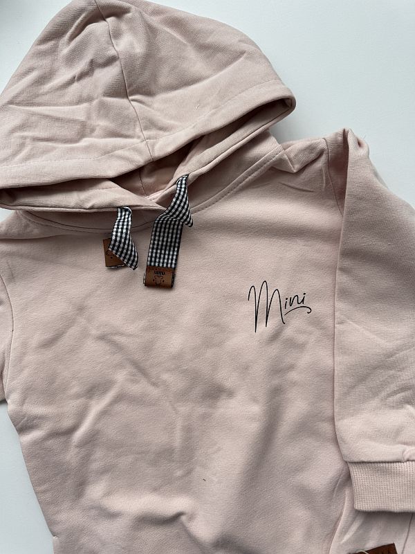 Bluza różowa z kapturem mini rozmiar 92