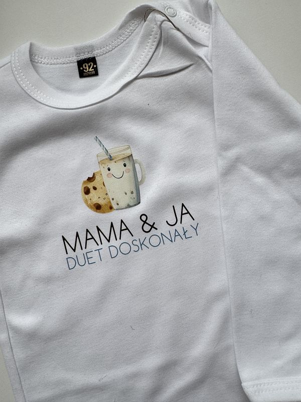 Body białe długi rękaw mleczko i ciasteczko rozmiar 92