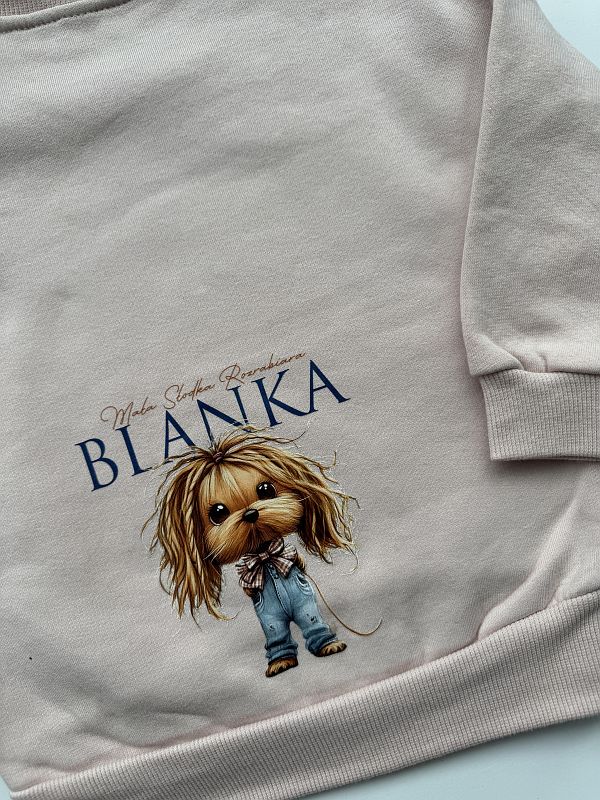 Bluza różowa piesek Blanka rozmiar 92