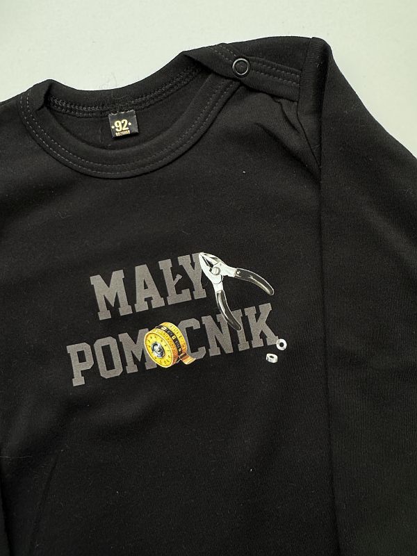 Body czarne długi rękaw mały pomocnik rozmiar 92