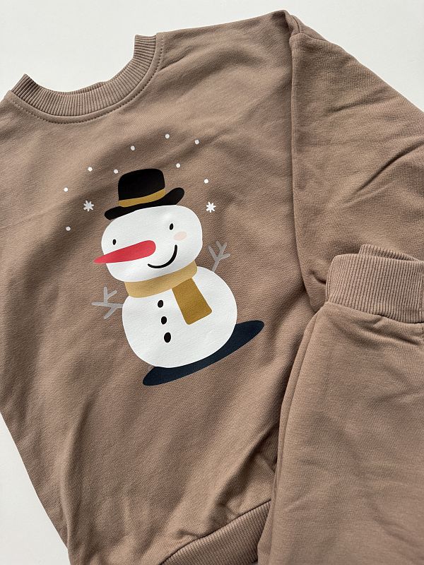 Komplet kawowy bluza + spodnie dresowe bałwanek rozmiar 92