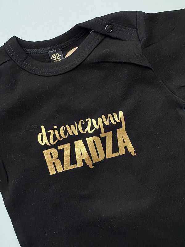 Body czarne krótki rękaw dziewczyny rządzą rozmiar 92