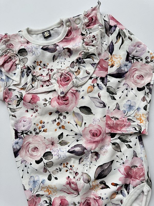 Body długi rękaw w kwiaty rozmiar 92