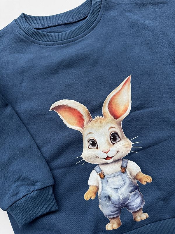 Bluza niebieska królik rozmiar 92