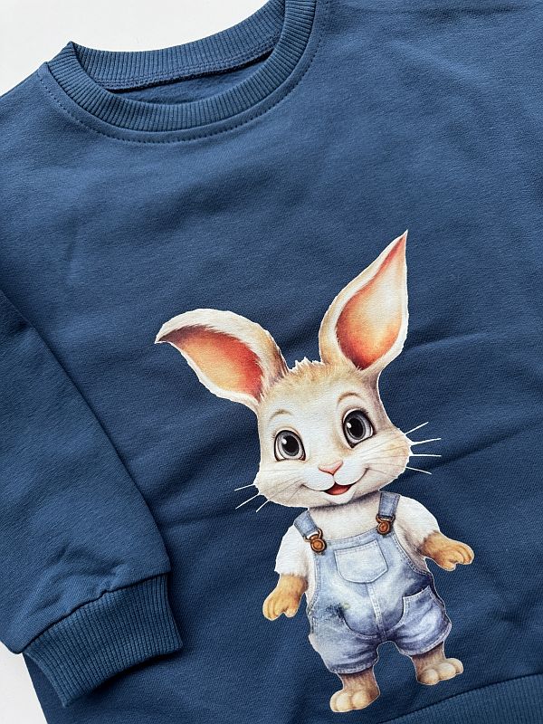 Bluza niebieska królik rozmiar 92